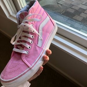 Pink high-top VANS
